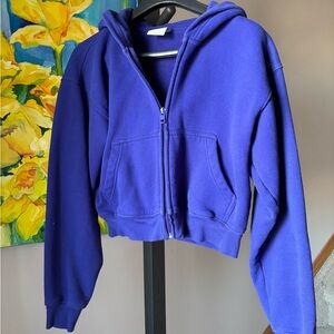 TNA Aritzia Cozy fleece boyfriend boxy hoodie.
